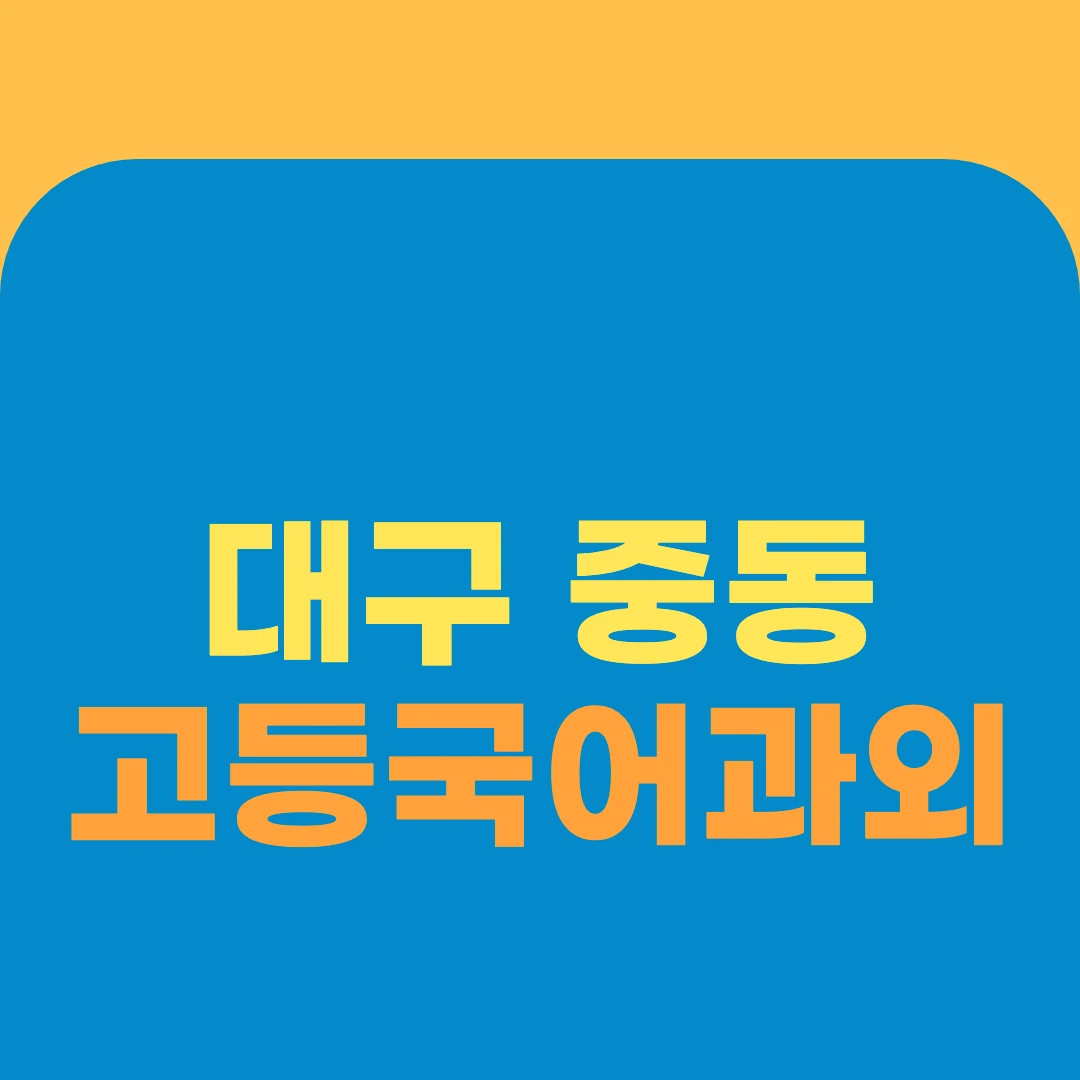 대구 중동 고등국어과외