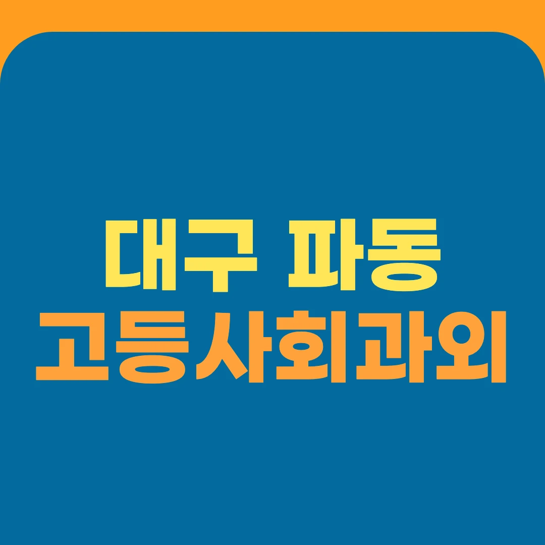 대구 파동 고등사회과외