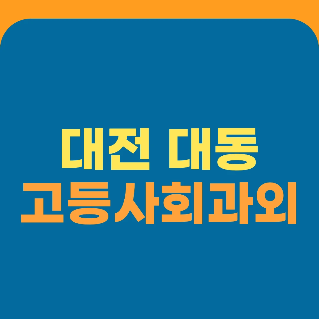 대전 대동 고등사회과외