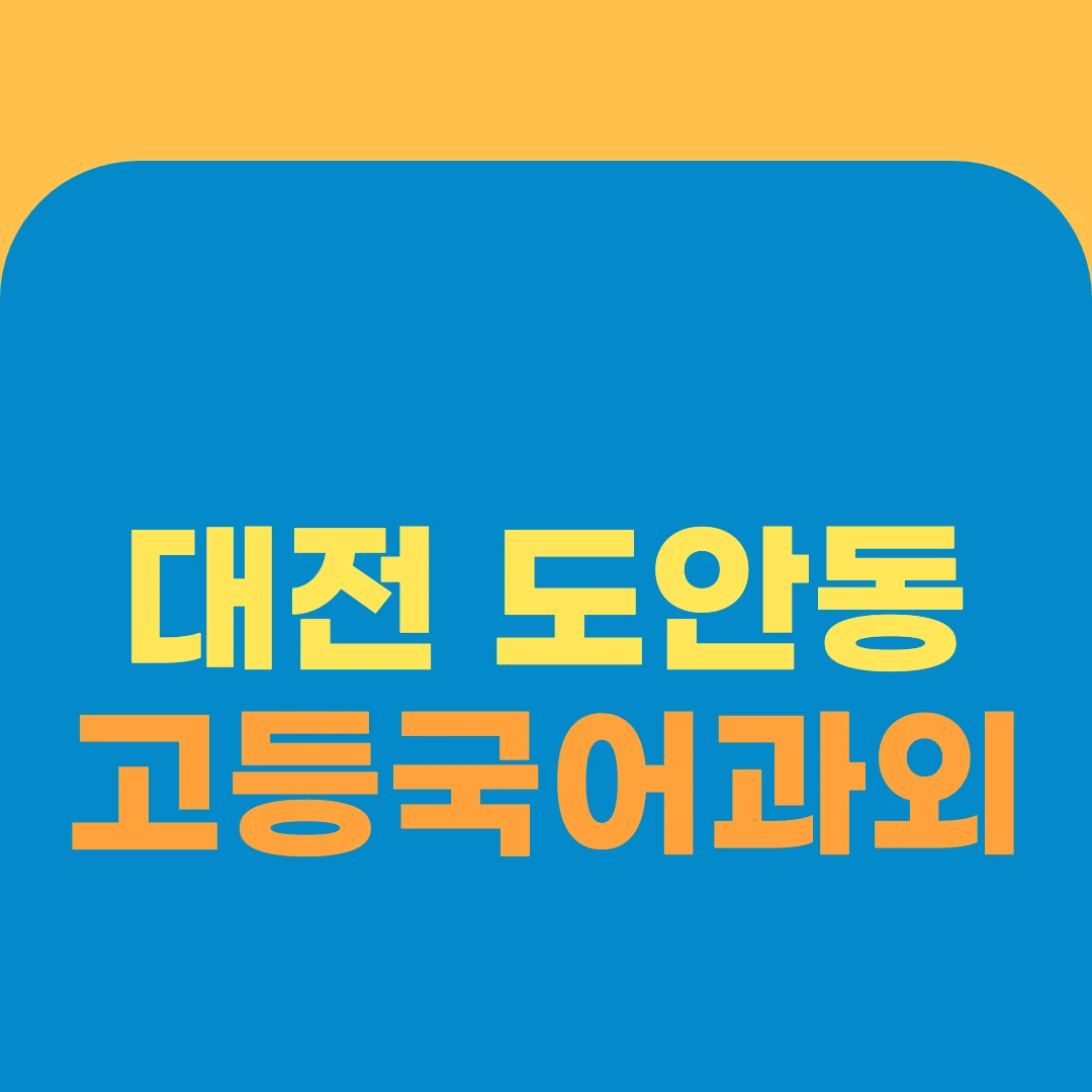 대전 도안동 고등국어과외
