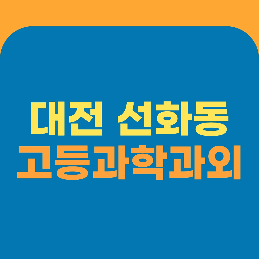대전 선화동 고등과학과외