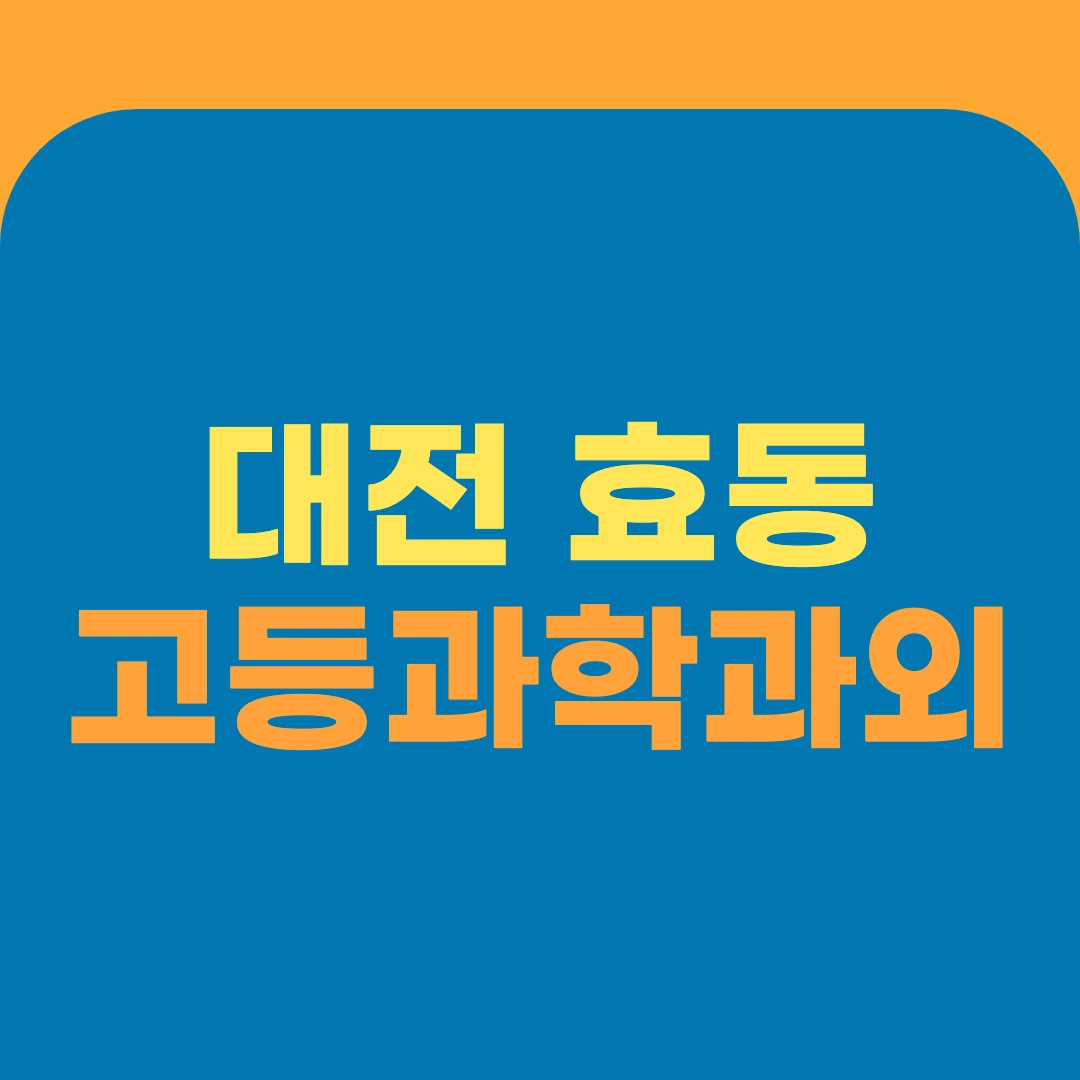대전 효동 고등과학과외