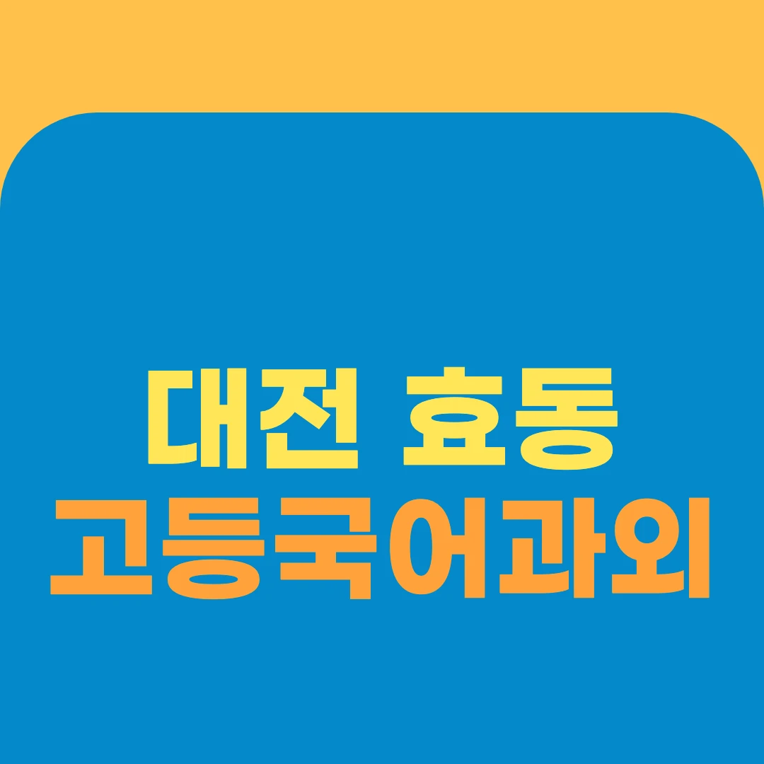 대전 효동 고등국어과외
