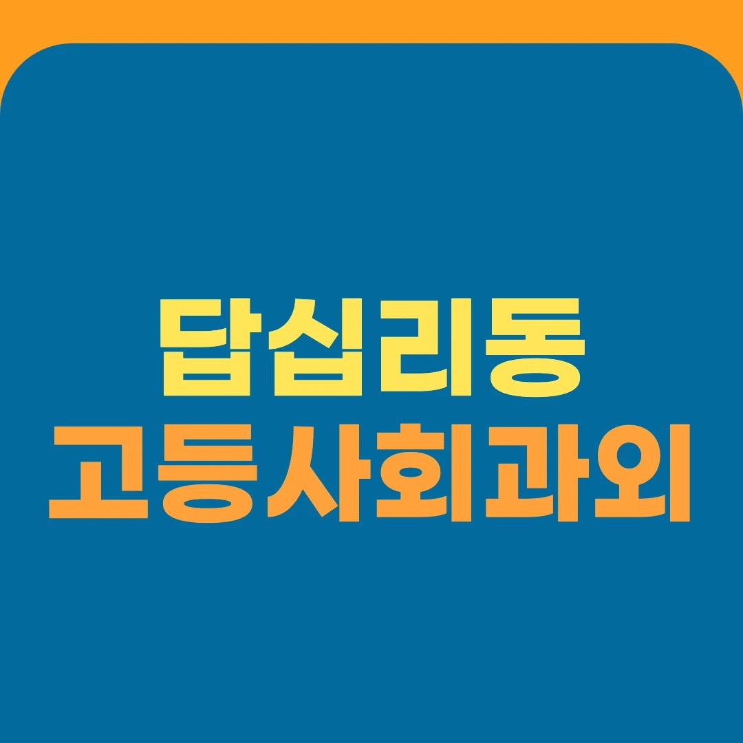 답십리동 고등사회과외