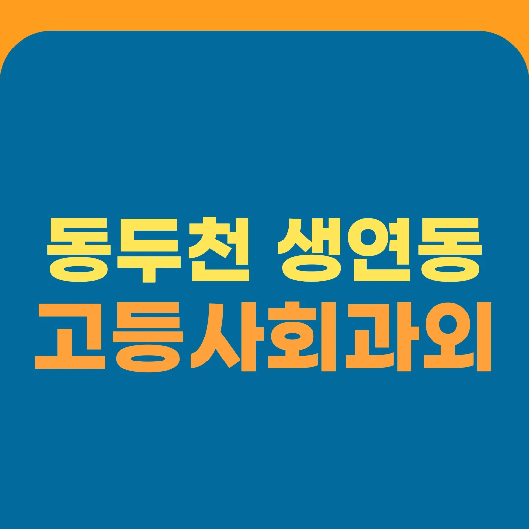 동두천 생연동 고등사회과외