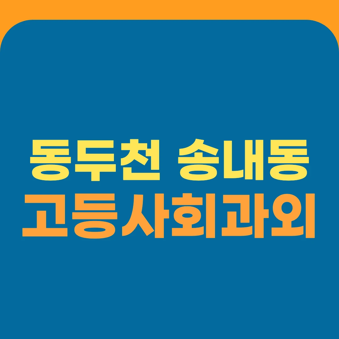 동두천 송내동 고등사회과외