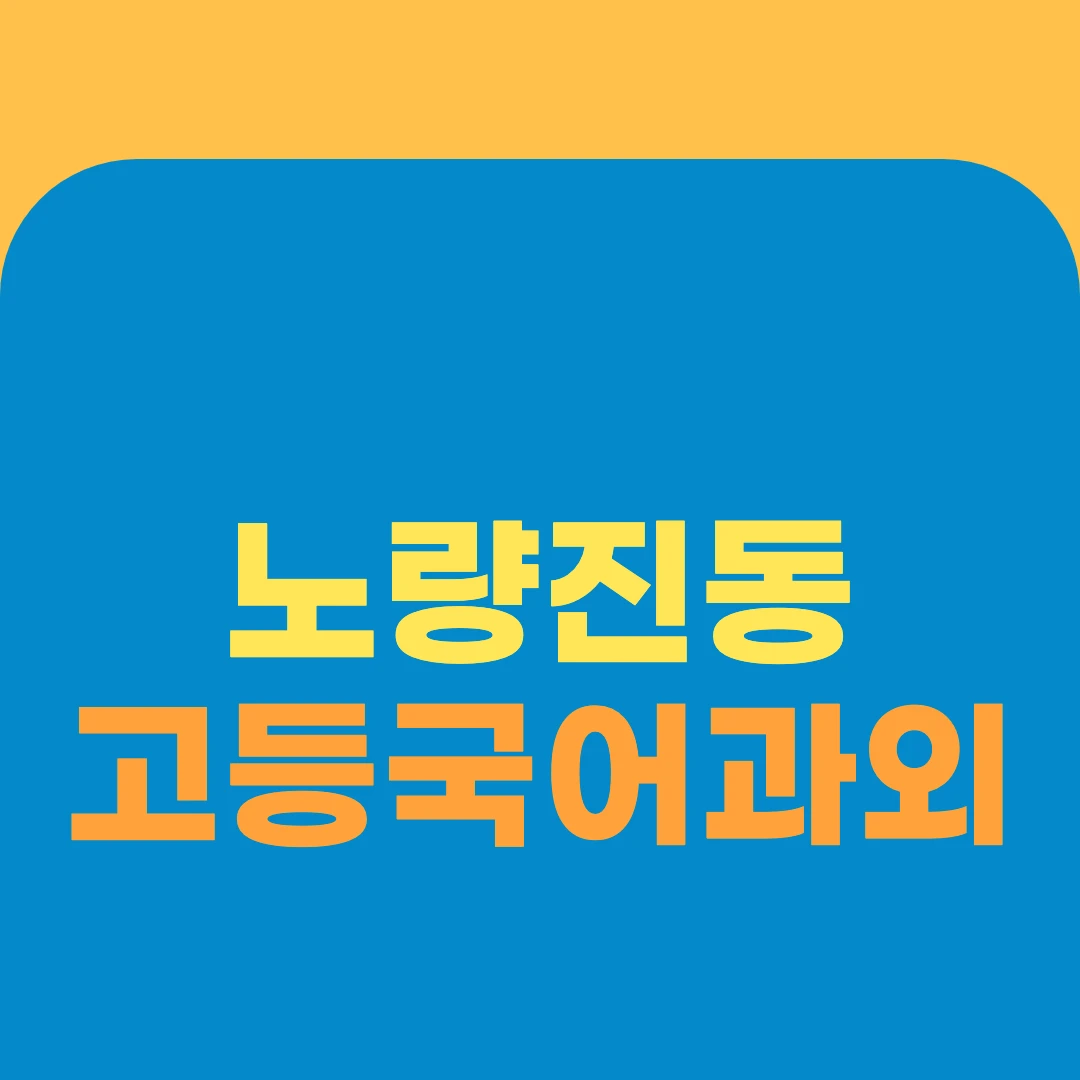 노량진동 고등국어과외