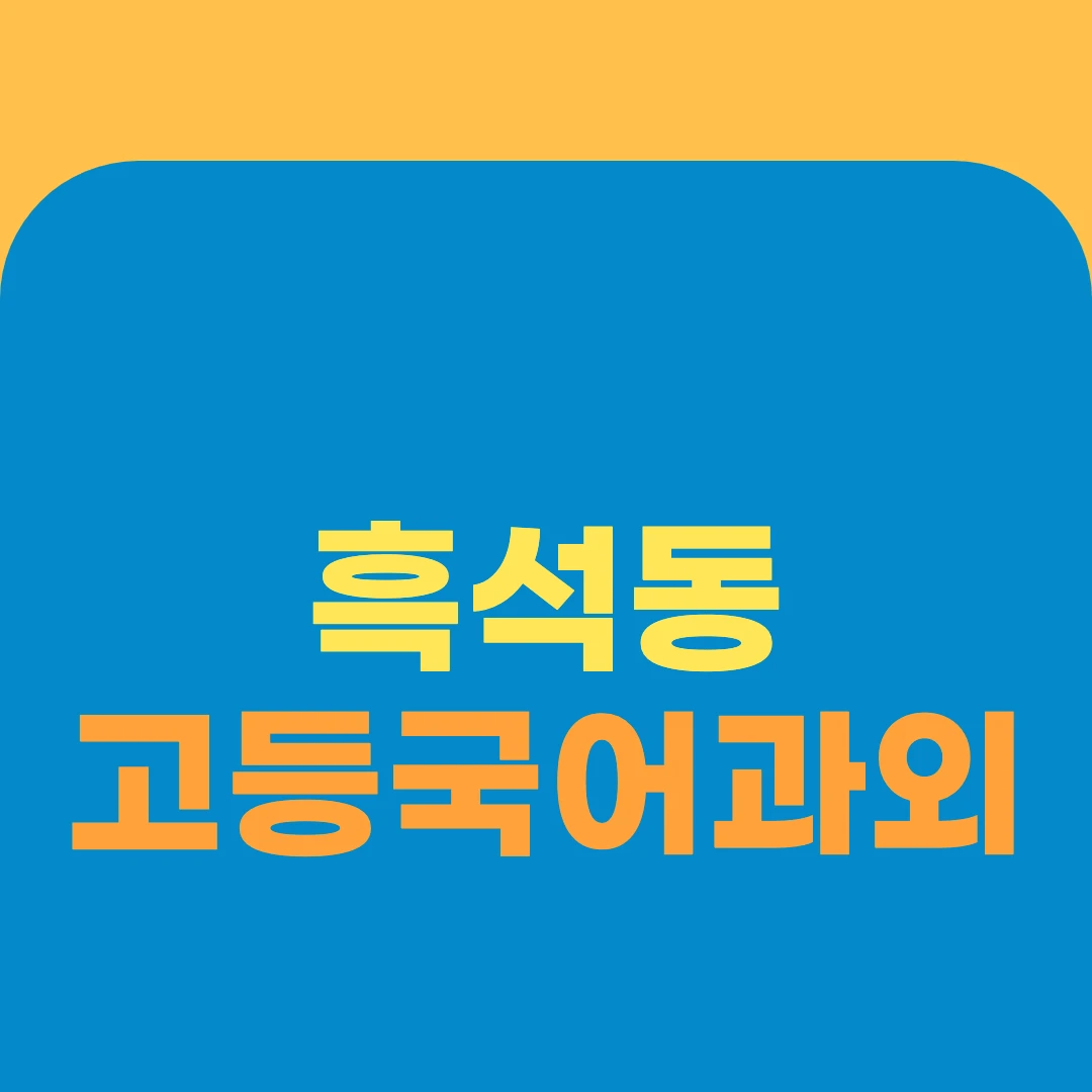 흑석동 고등국어과외