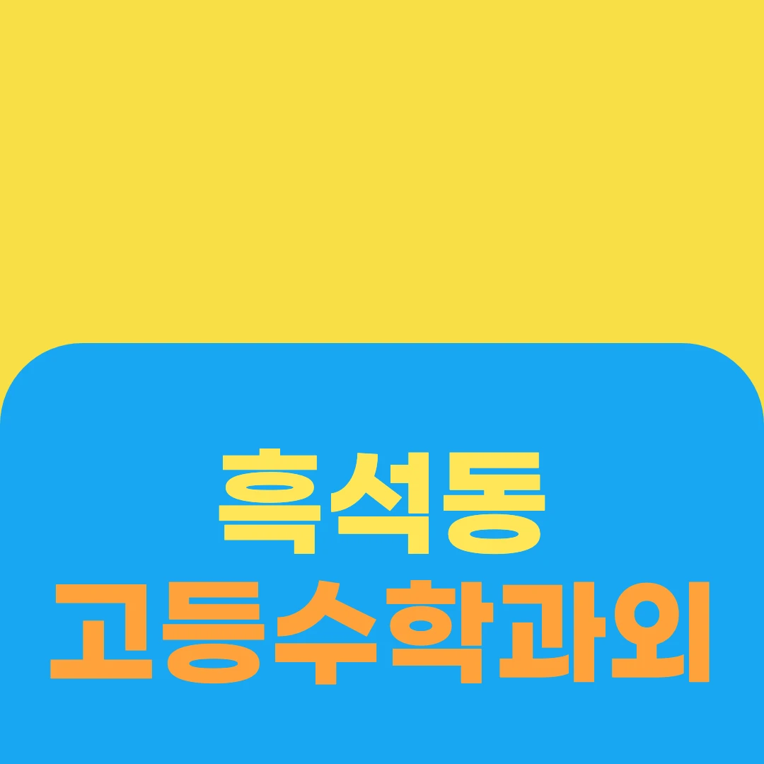 흑석동 고등수학과외