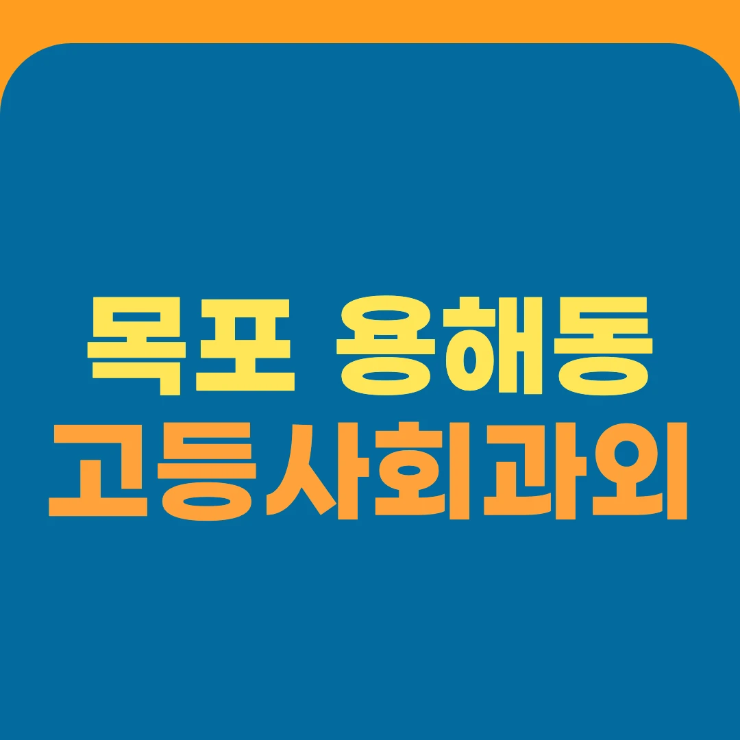 목포 용해동 고등사회과외