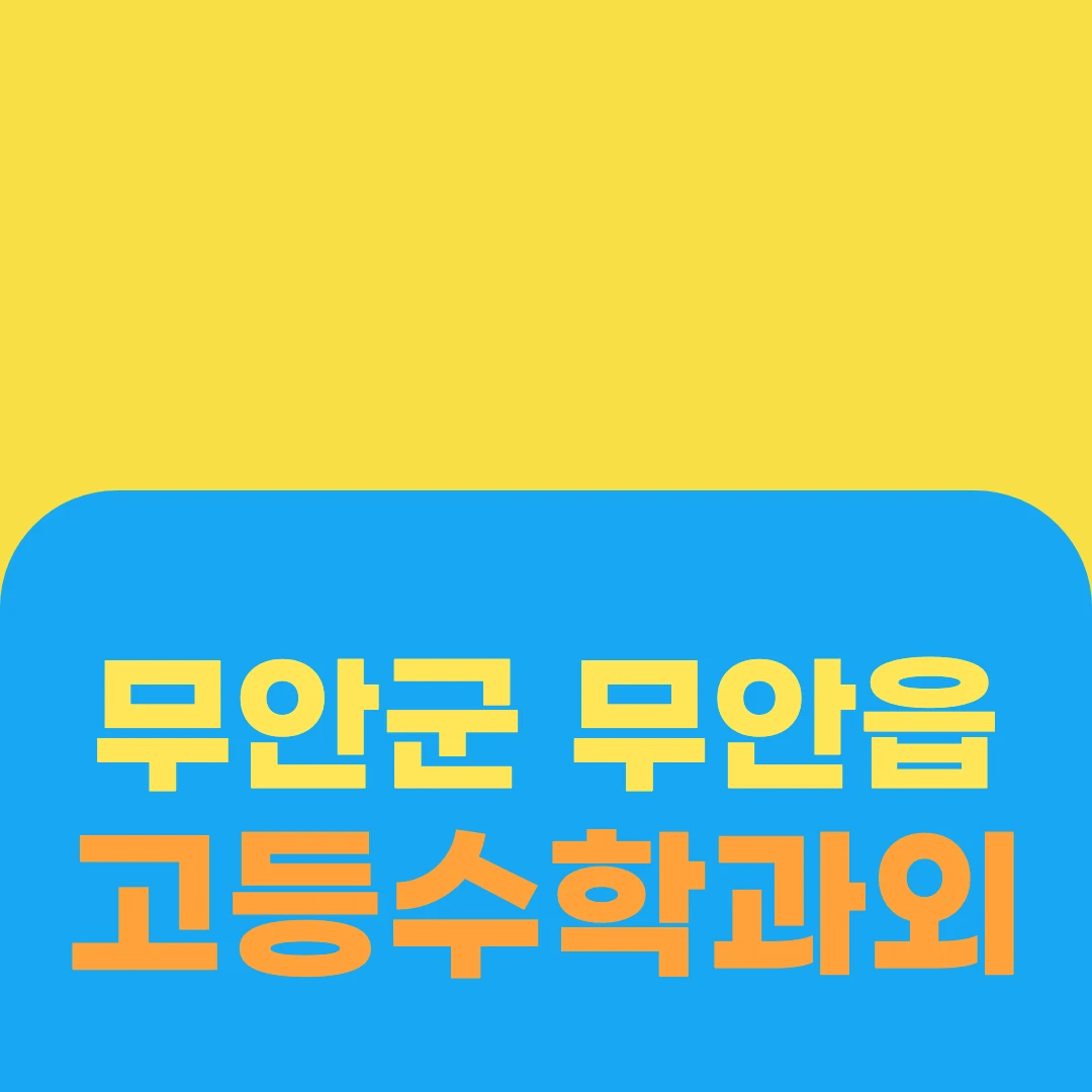 무안군 무안읍 고등수학과외