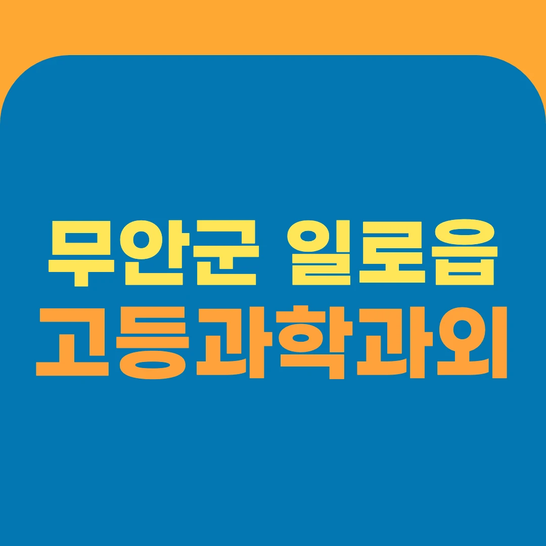 무안군 일로읍 고등과학과외