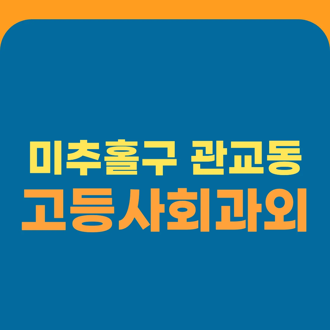 미추홀구 관교동 고등사회과외