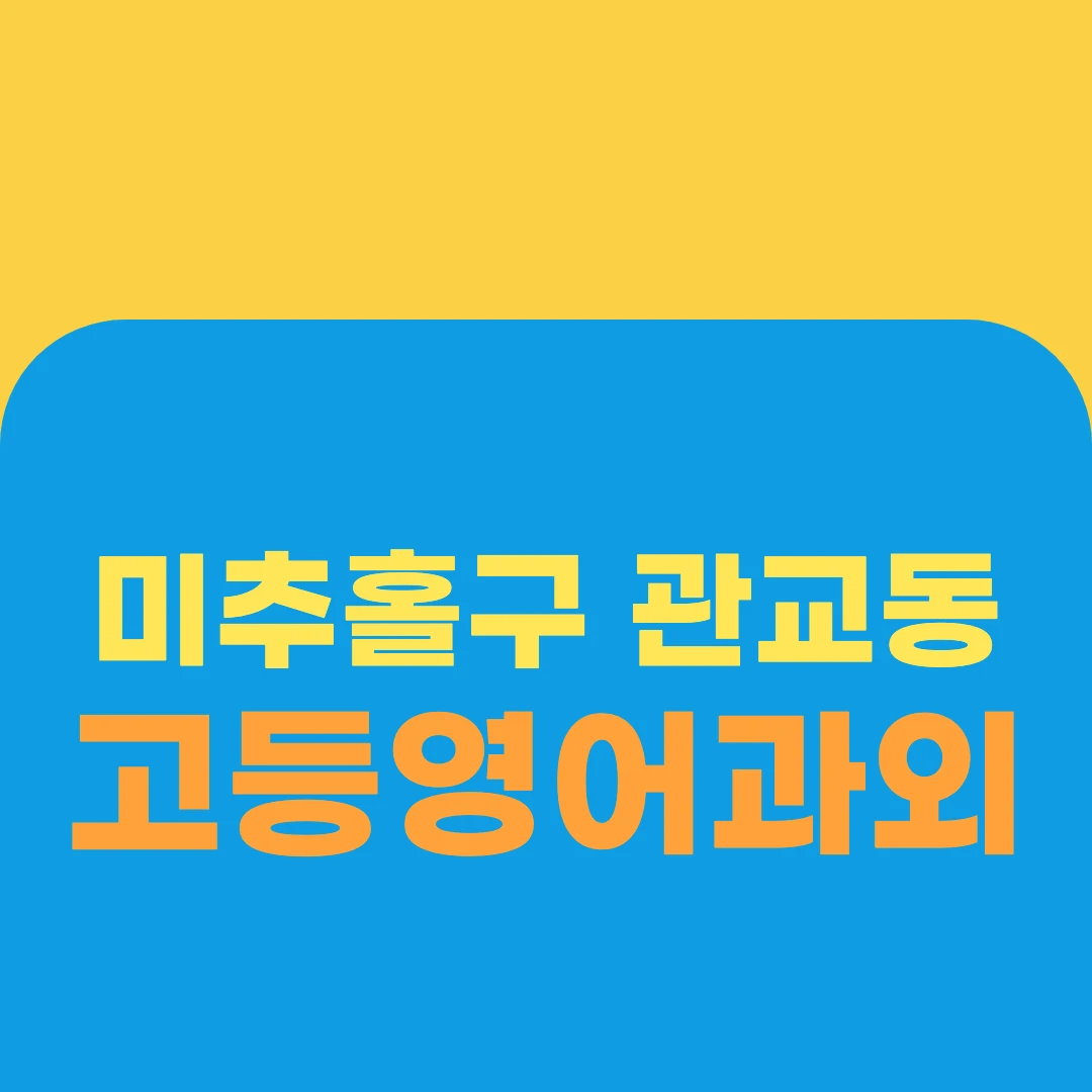 미추홀구 관교동 고등영어과외