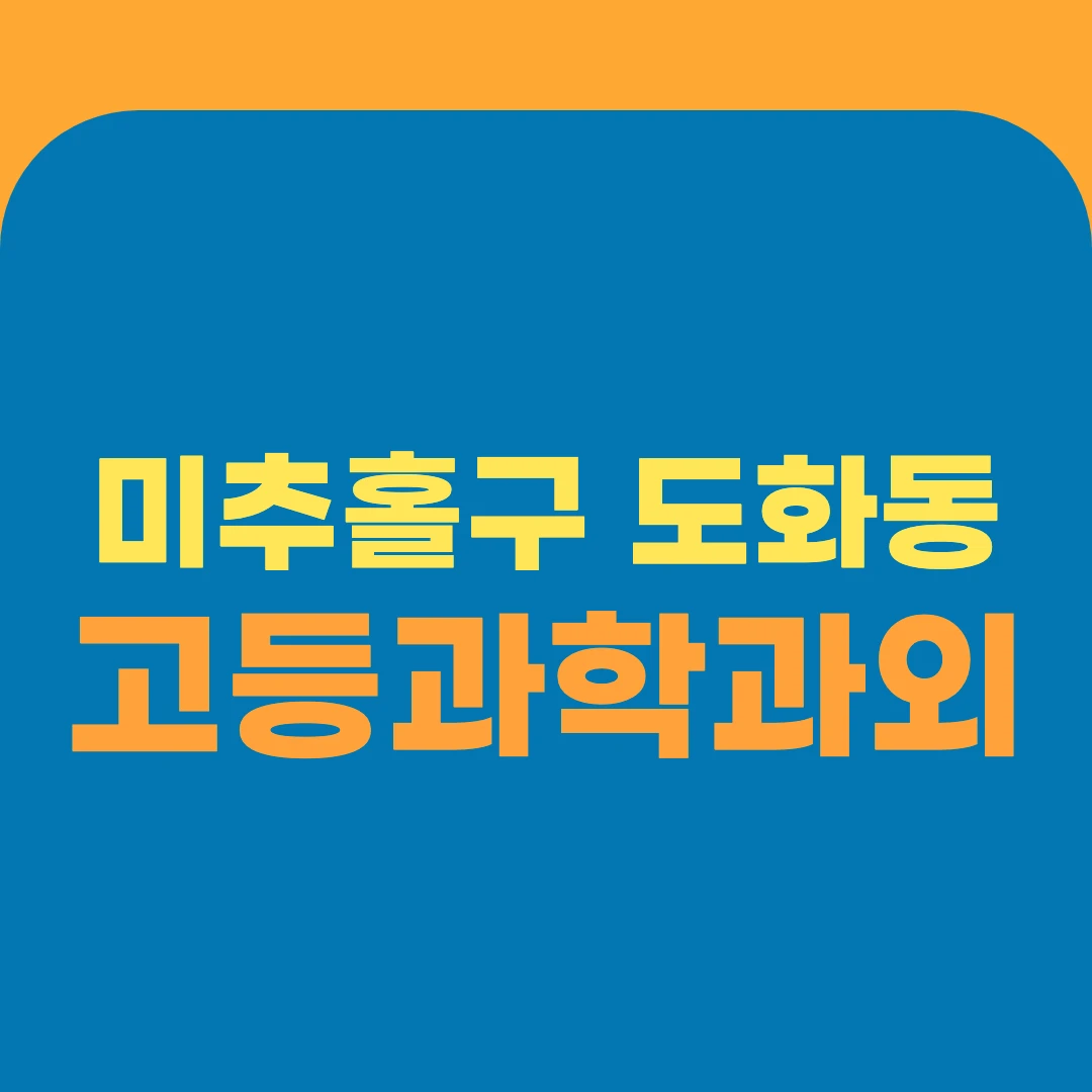 미추홀구 도화동 고등과학과외