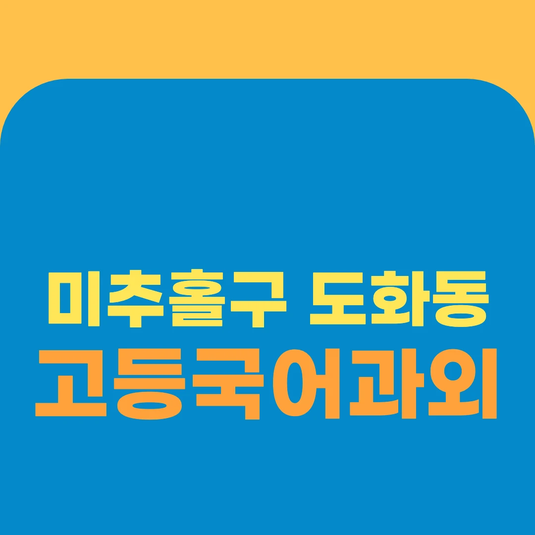 미추홀구 도화동 고등국어과외