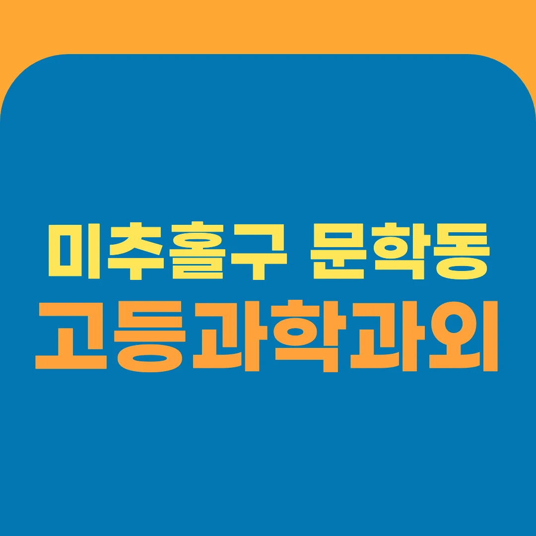 미추홀구 문학동 고등과학과외