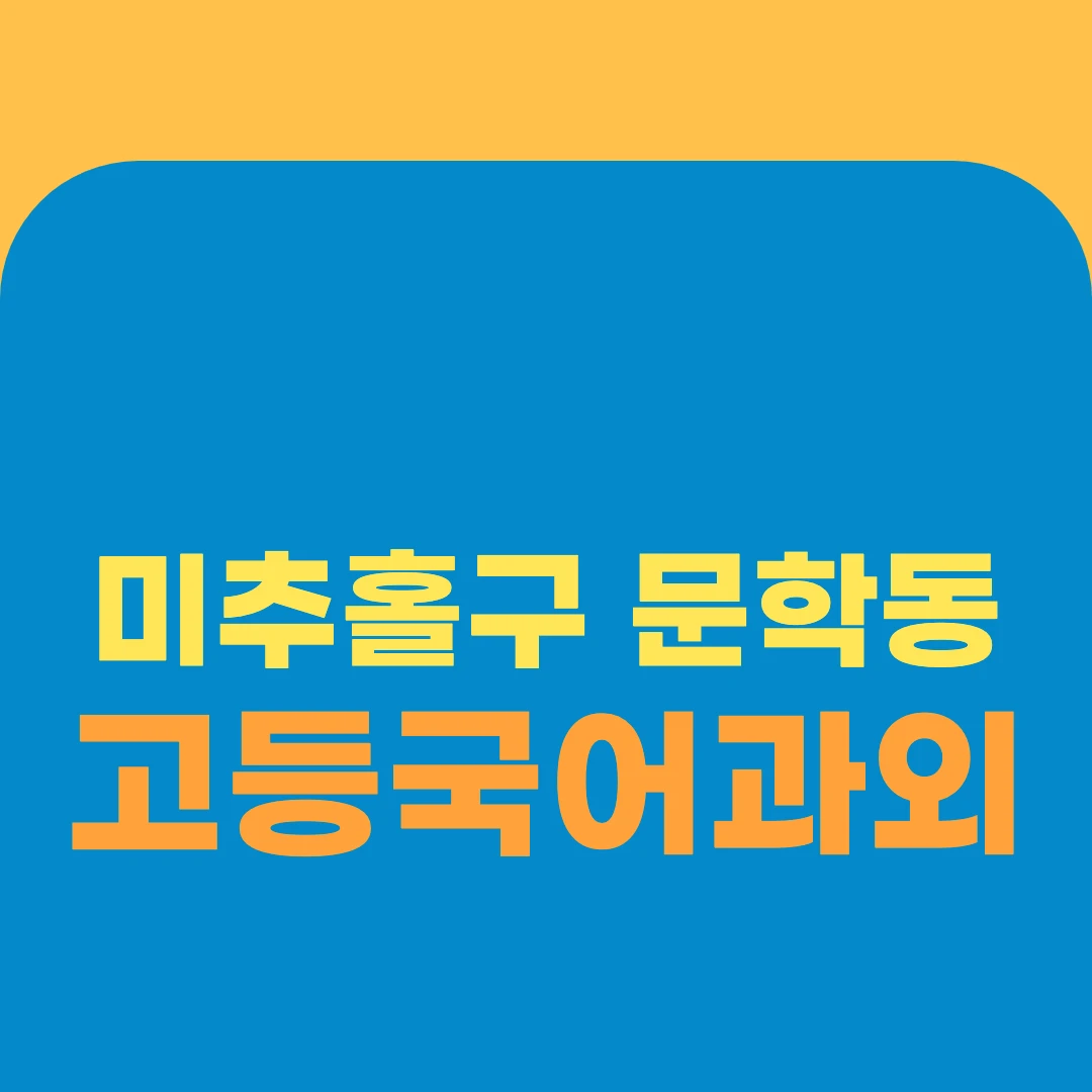 미추홀구 문학동 고등국어과외