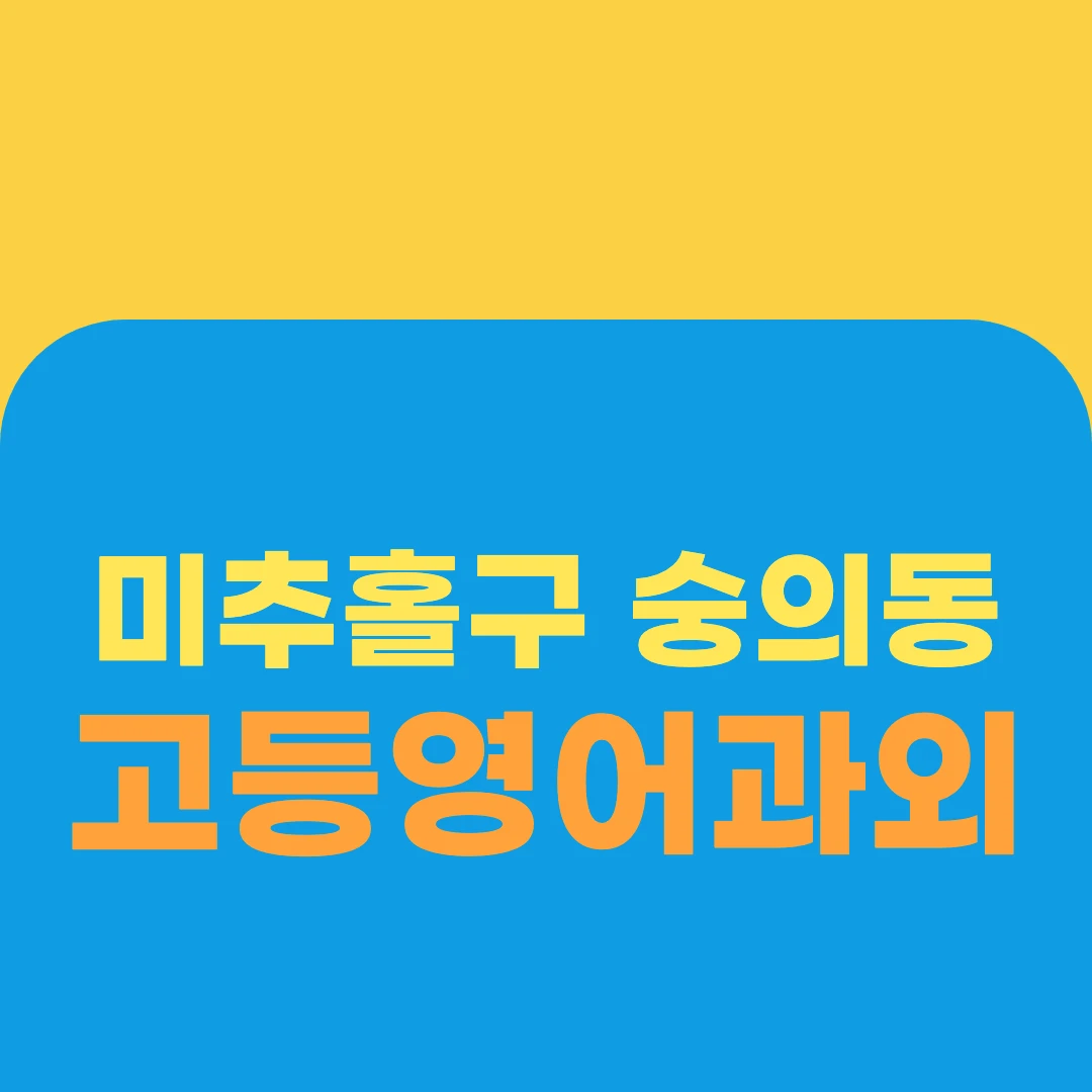 미추홀구 숭의동 고등영어과외
