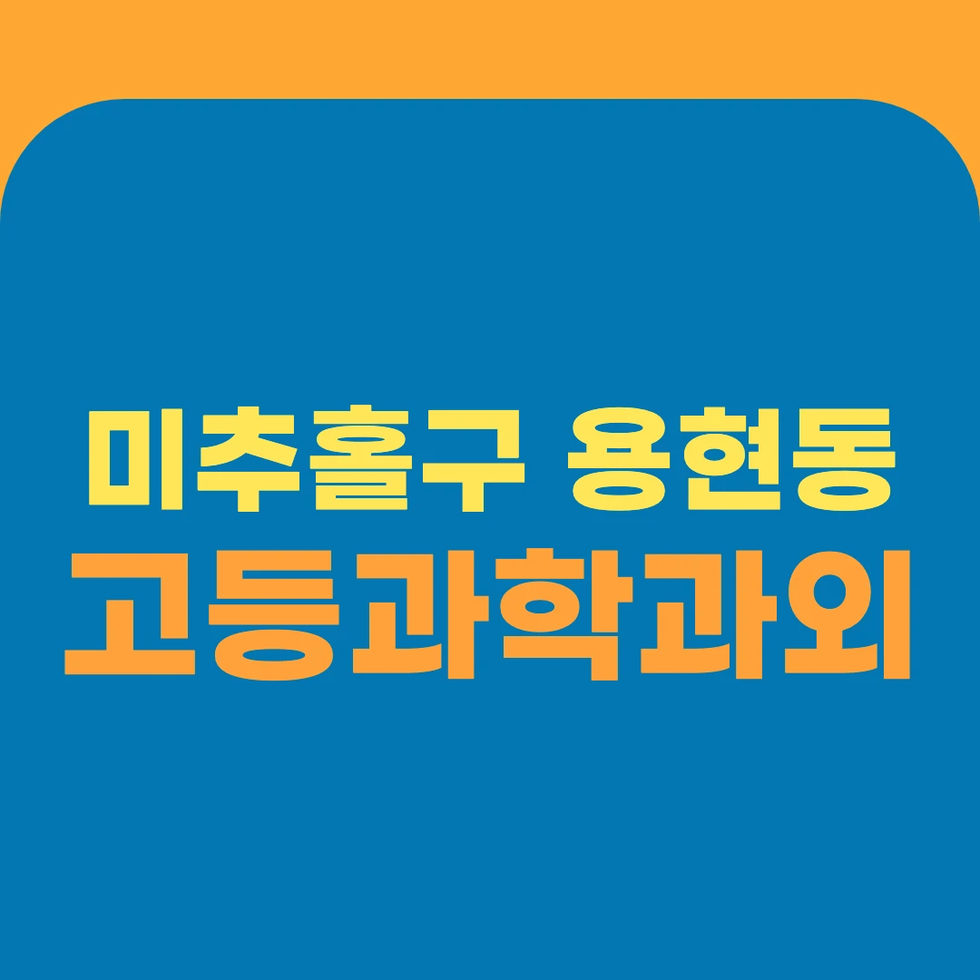 미추홀구 용현동 고등과학과외