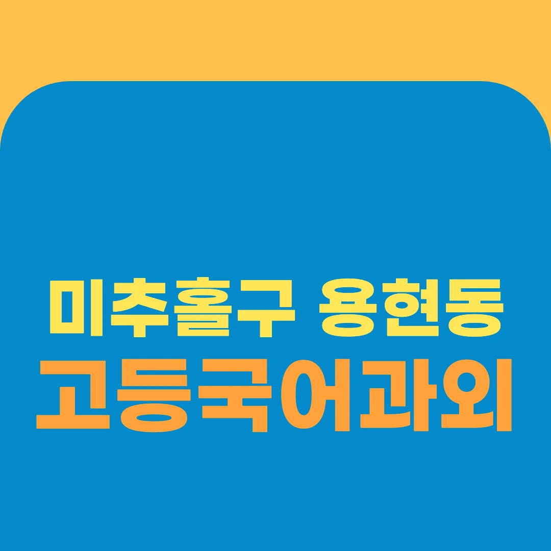 미추홀구 용현동 고등국어과외