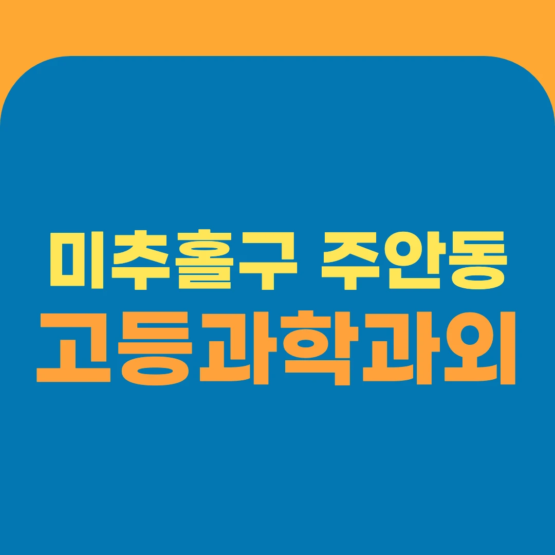 미추홀구 주안동 고등과학과외