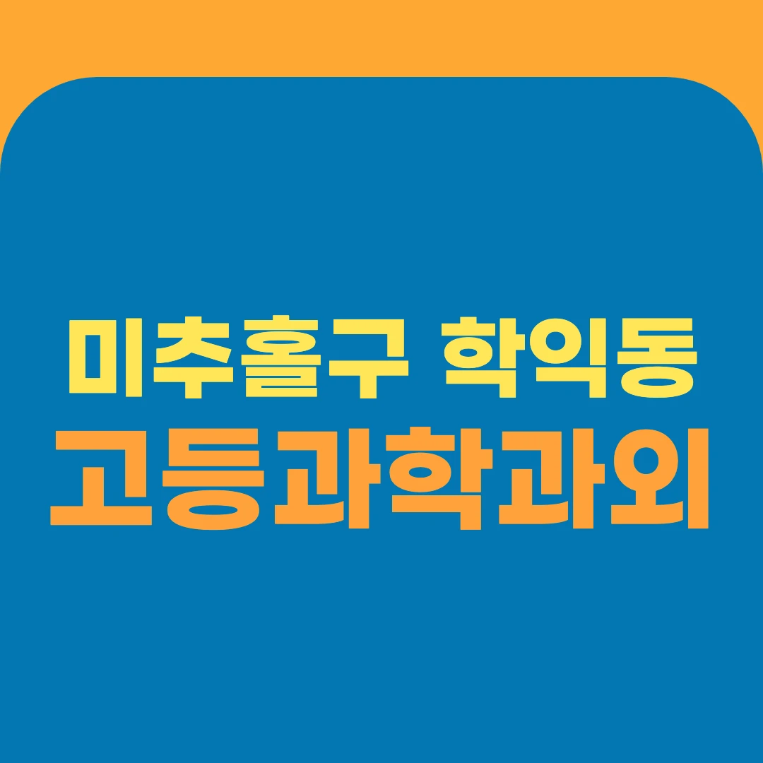 미추홀구 학익동 고등과학과외