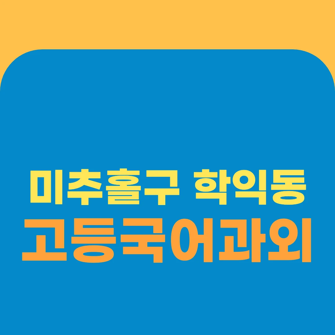 미추홀구 학익동 고등국어과외