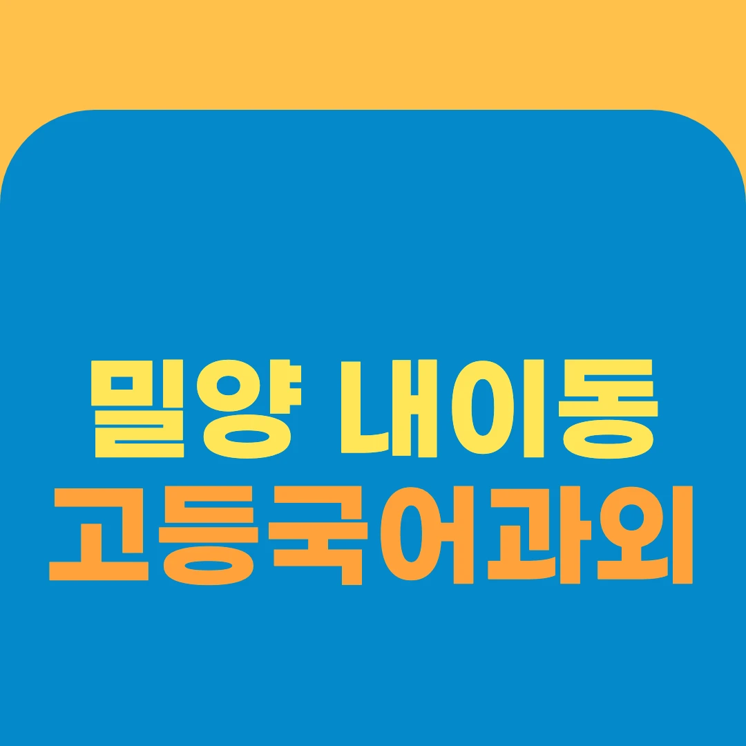 밀양 내이동 고등국어과외