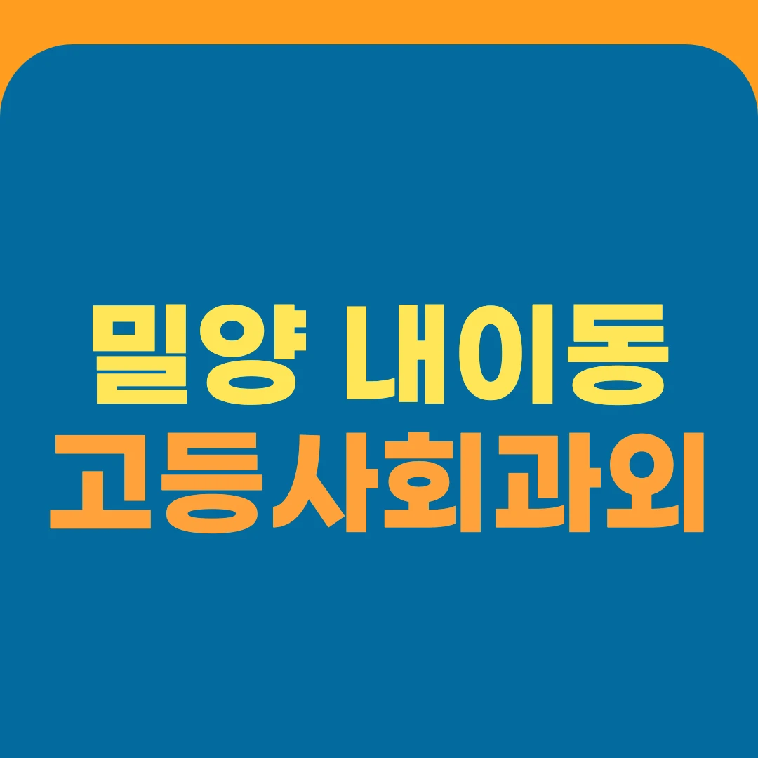 밀양 내이동 고등사회과외
