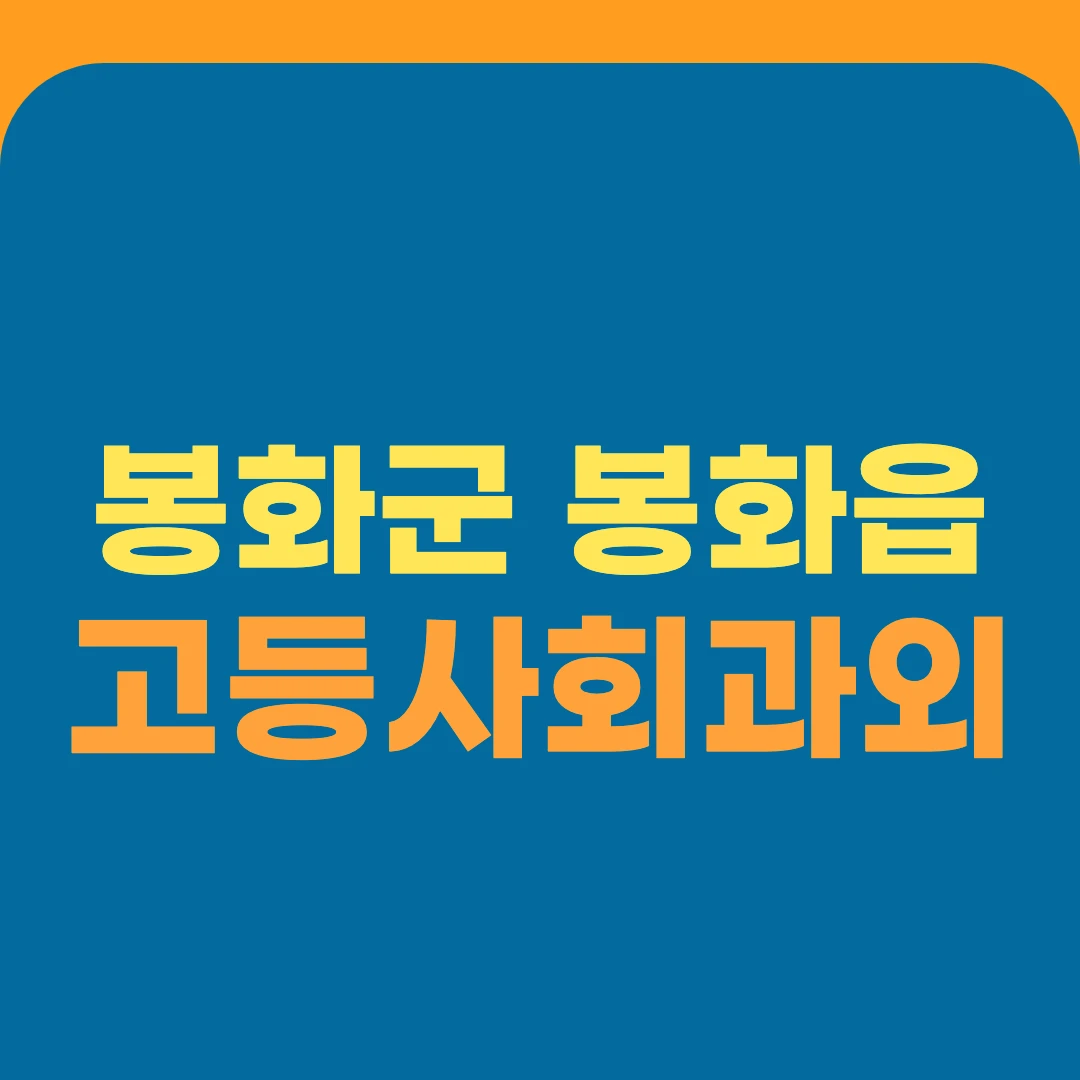봉화군 봉화읍 고등사회과외