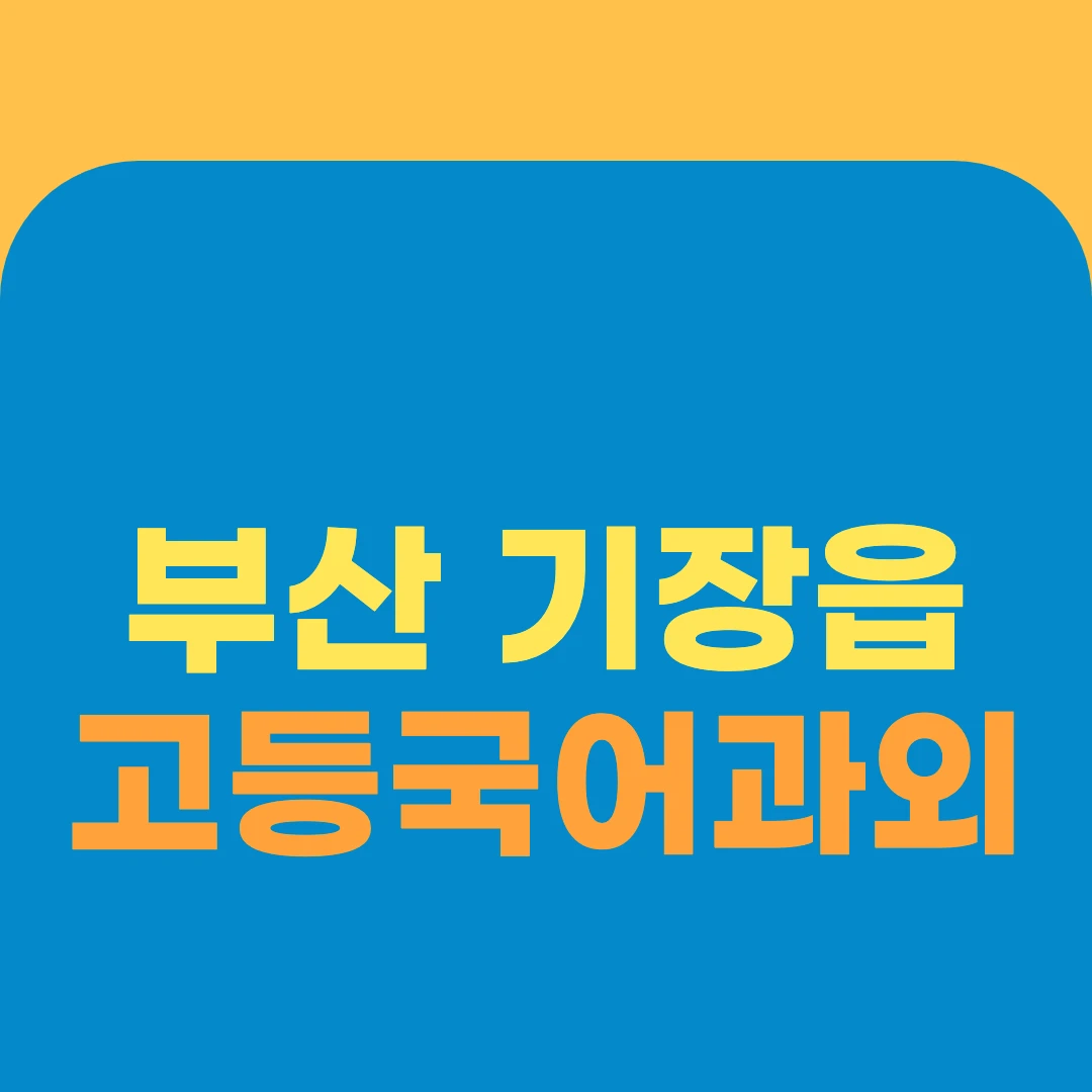 부산 기장읍 고등국어과외