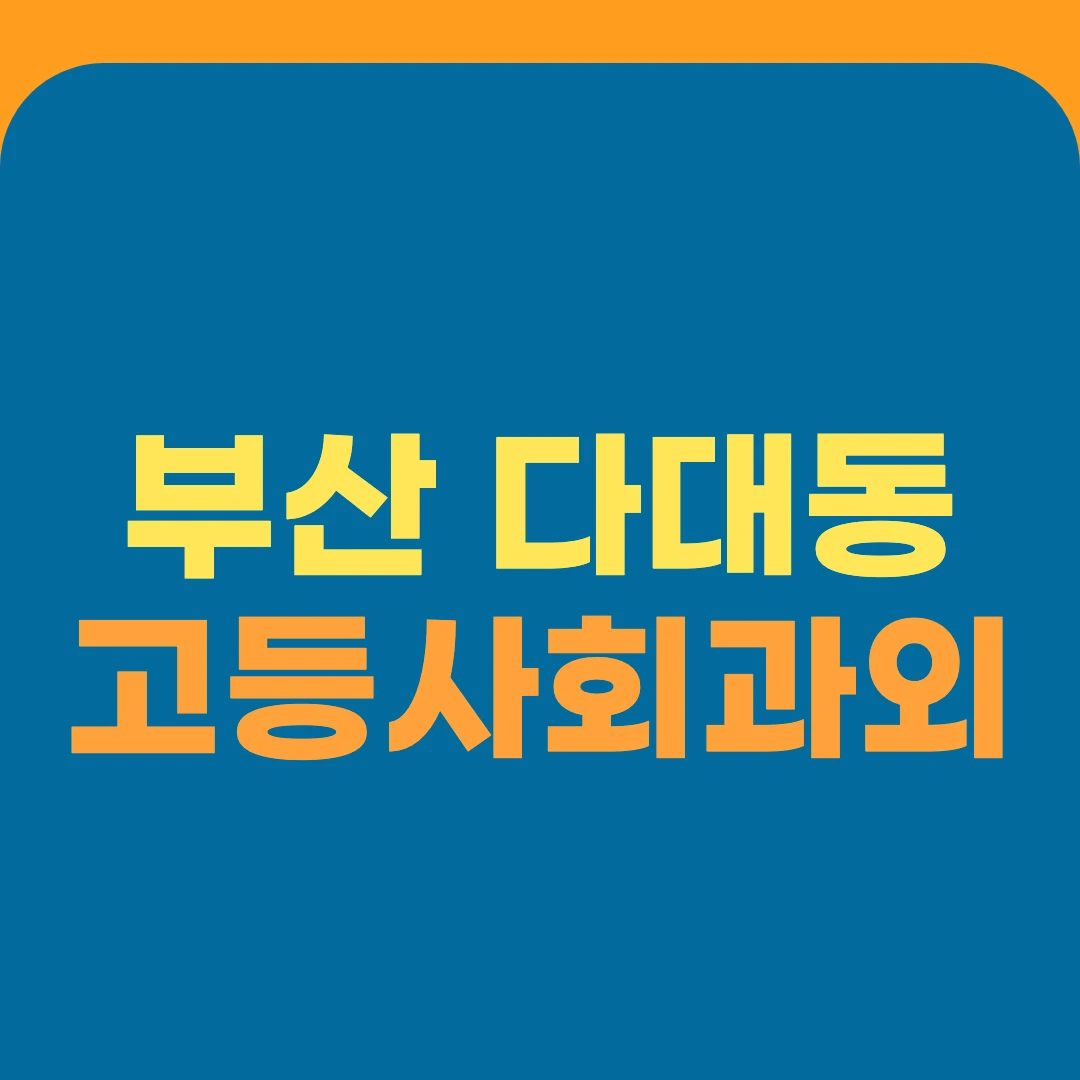 부산 다대동 고등사회과외