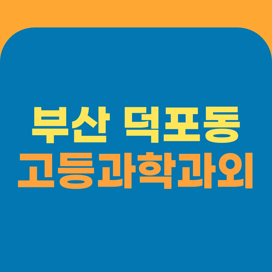 부산 덕포동 고등과학과외