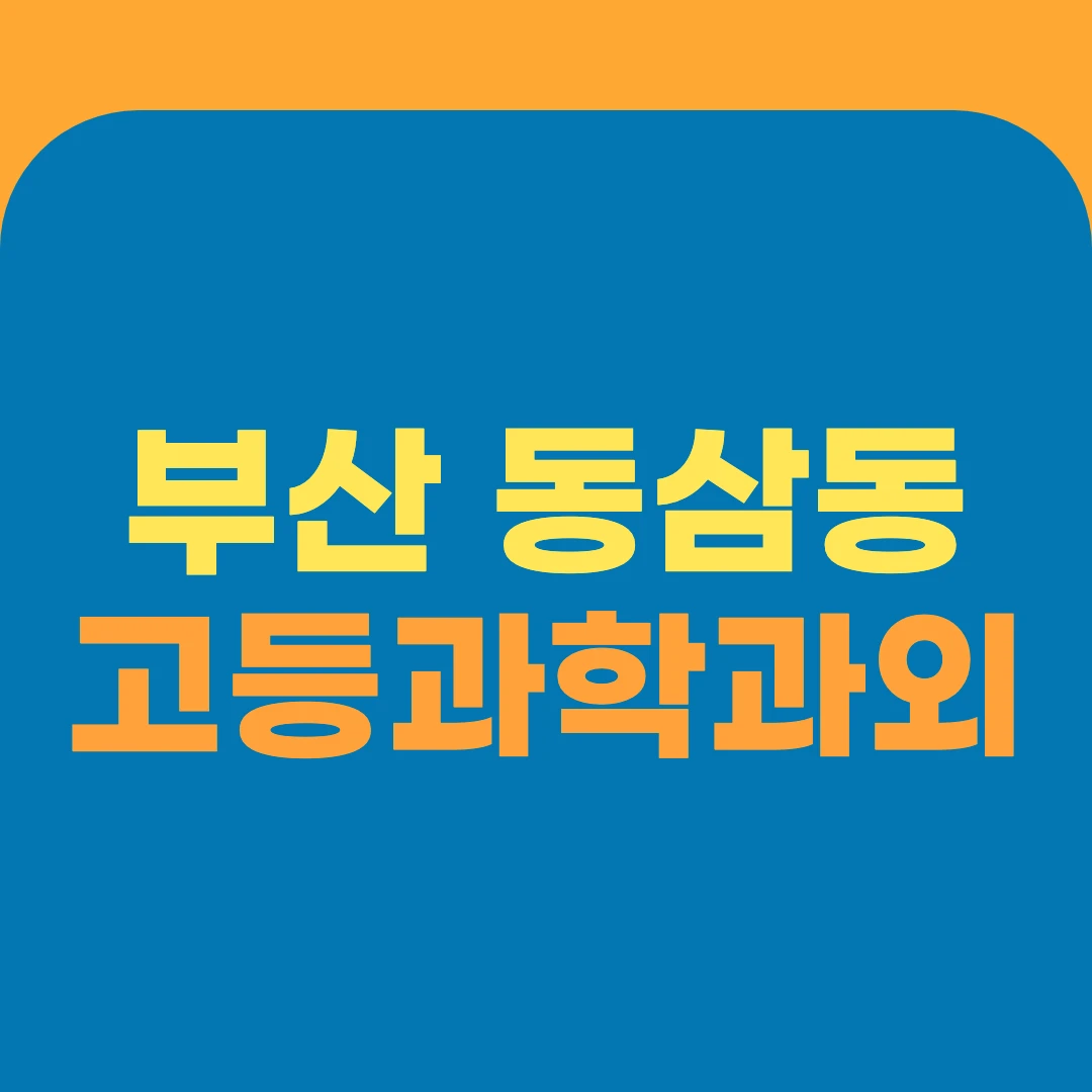 부산 동삼동 고등과학과외