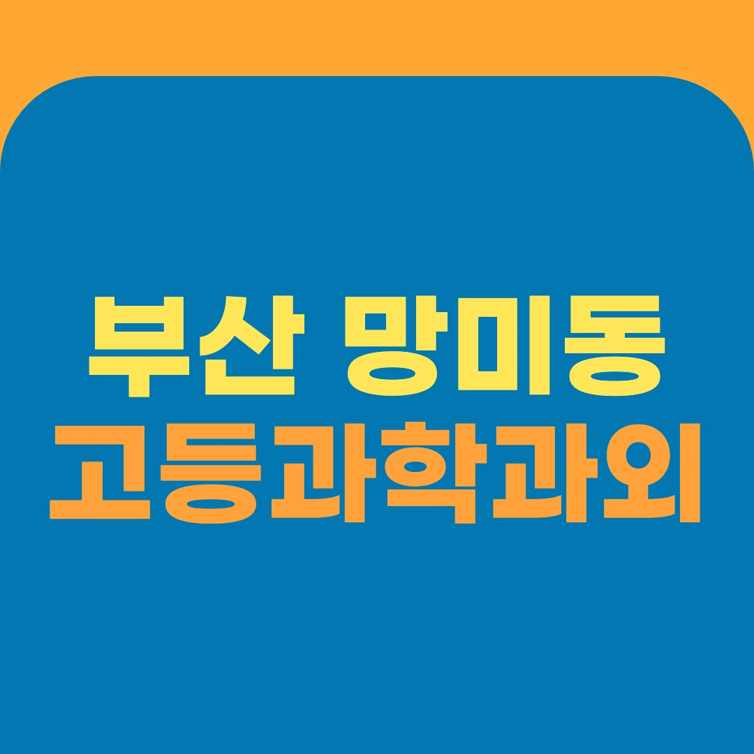 부산 망미동 고등과학과외