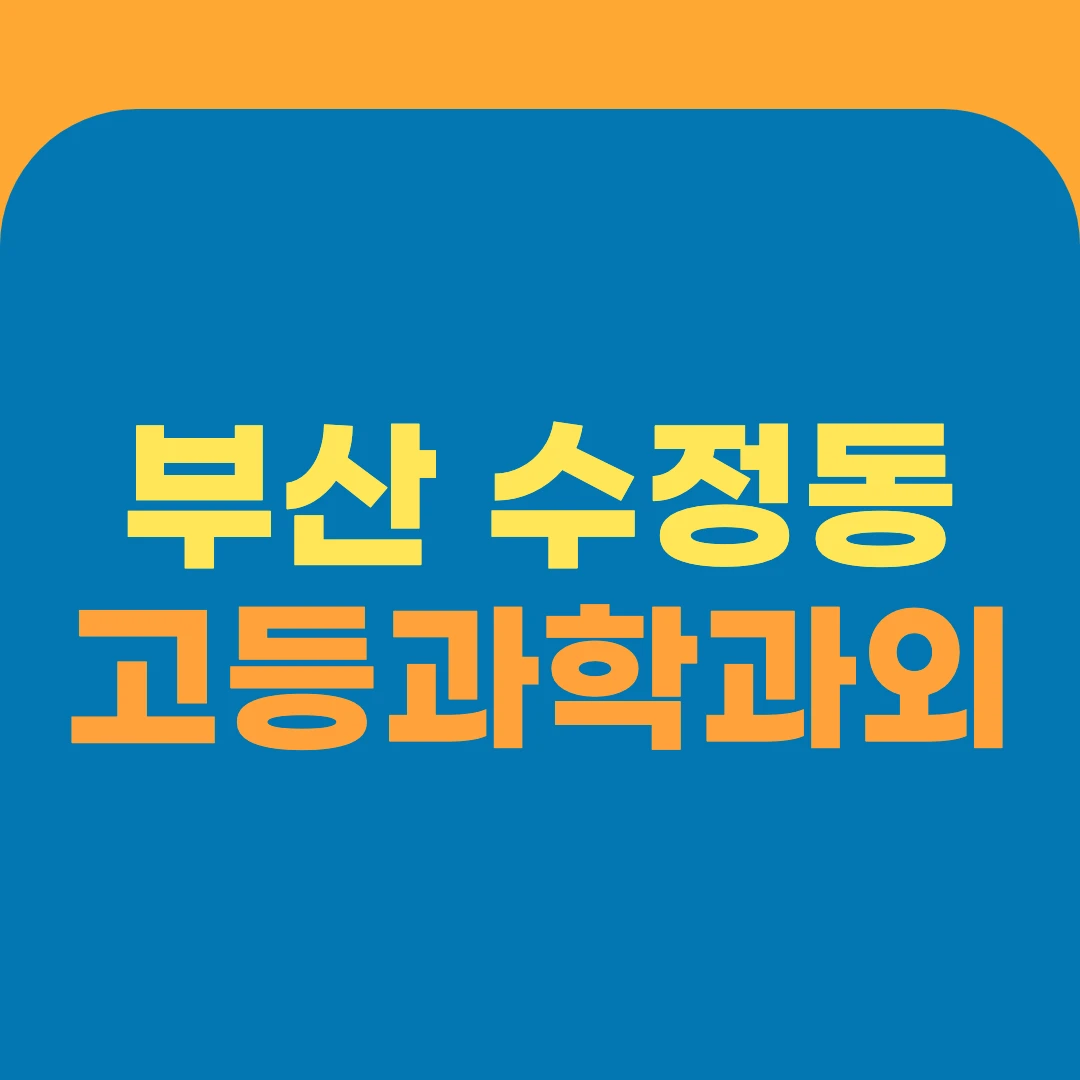 부산 수정동 고등과학과외