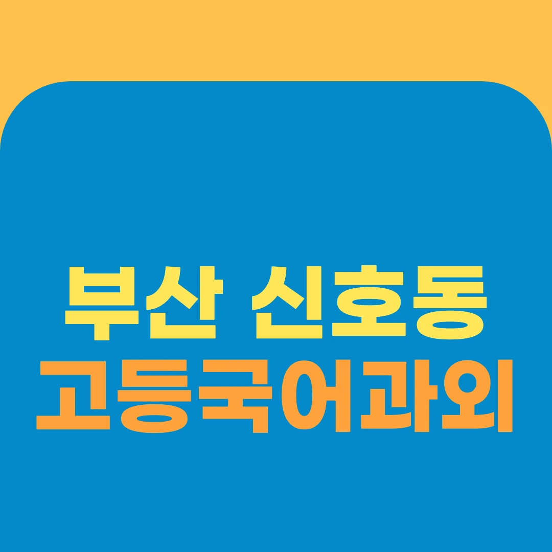 부산 신호동 고등국어과외