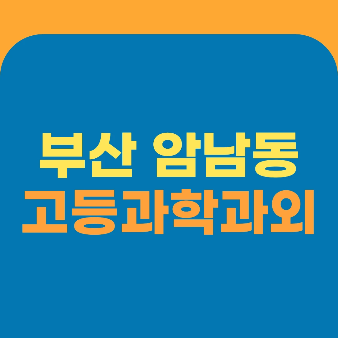 부산 암남동 고등과학과외