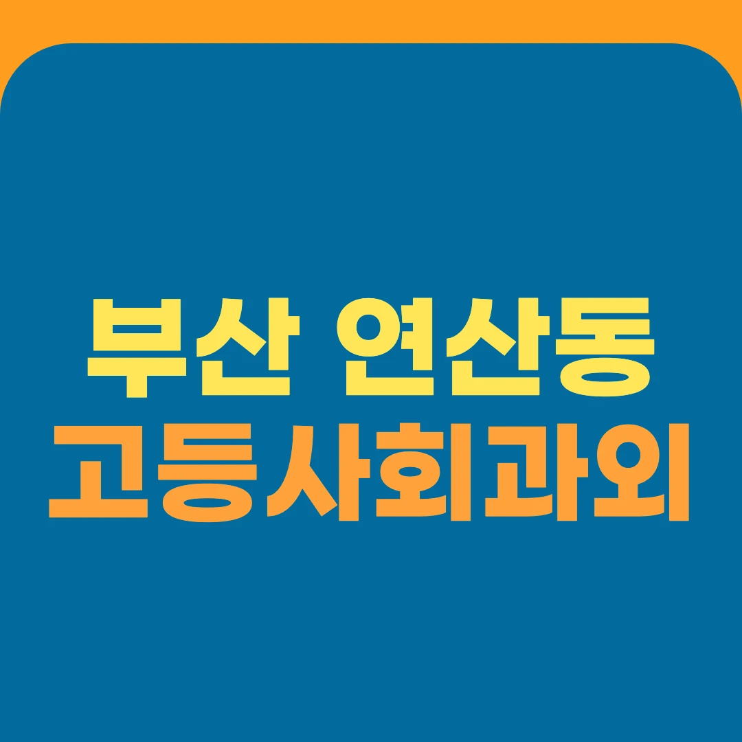 부산 연산동 고등사회과외