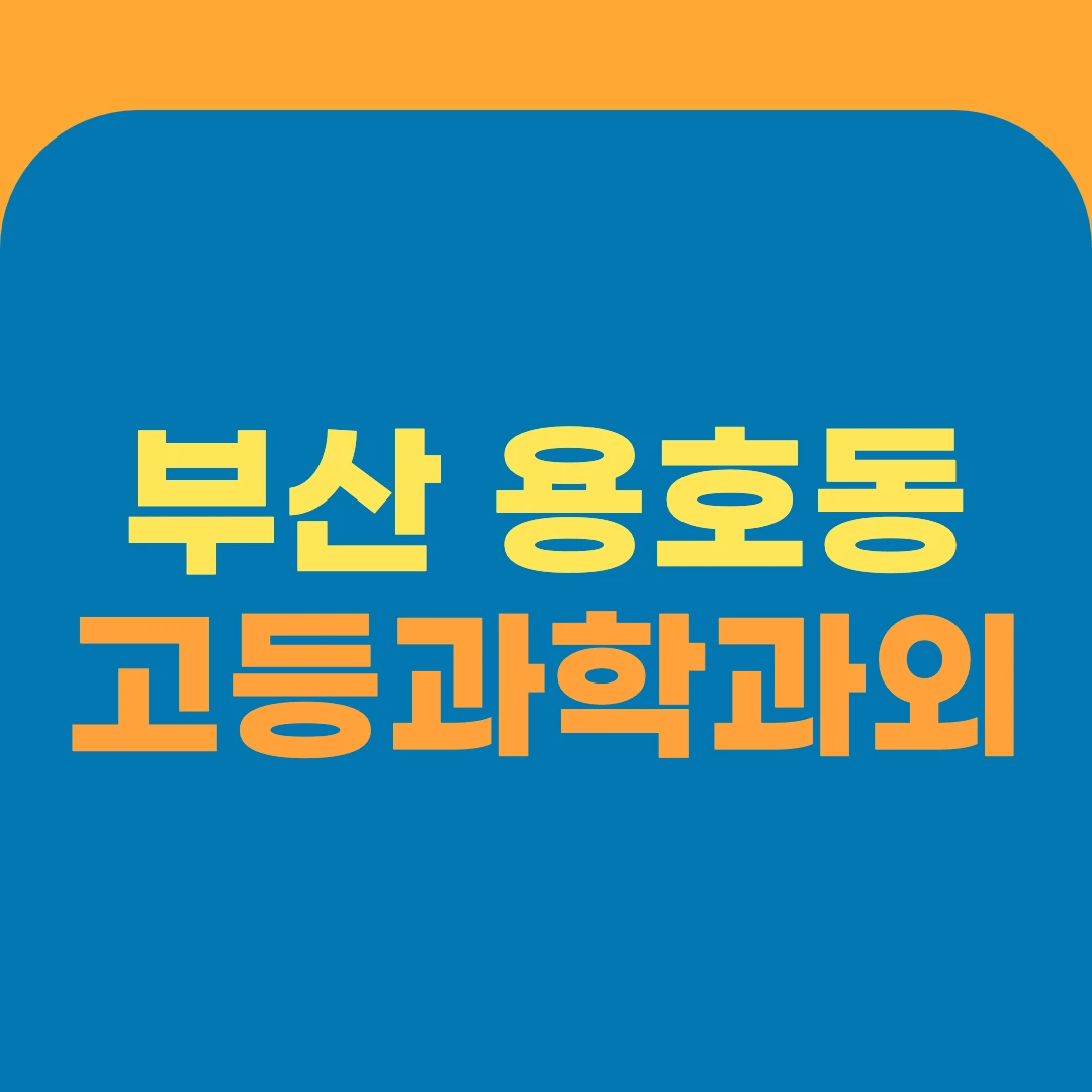부산 용호동 고등과학과외