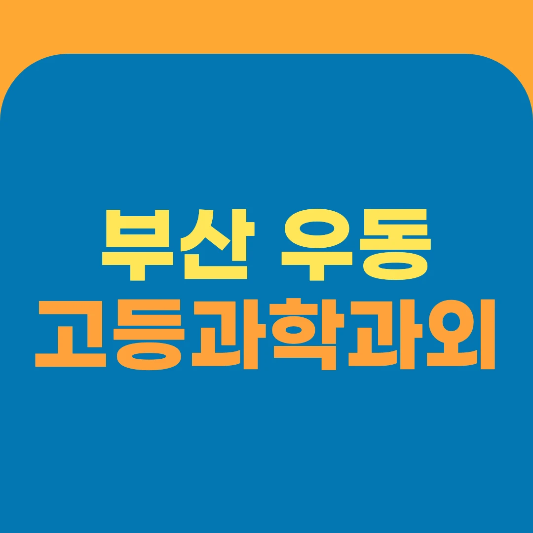 부산 우동 고등과학과외