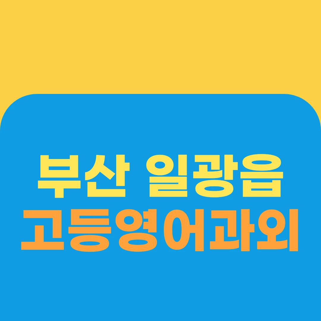 부산 일광읍 고등영어과외