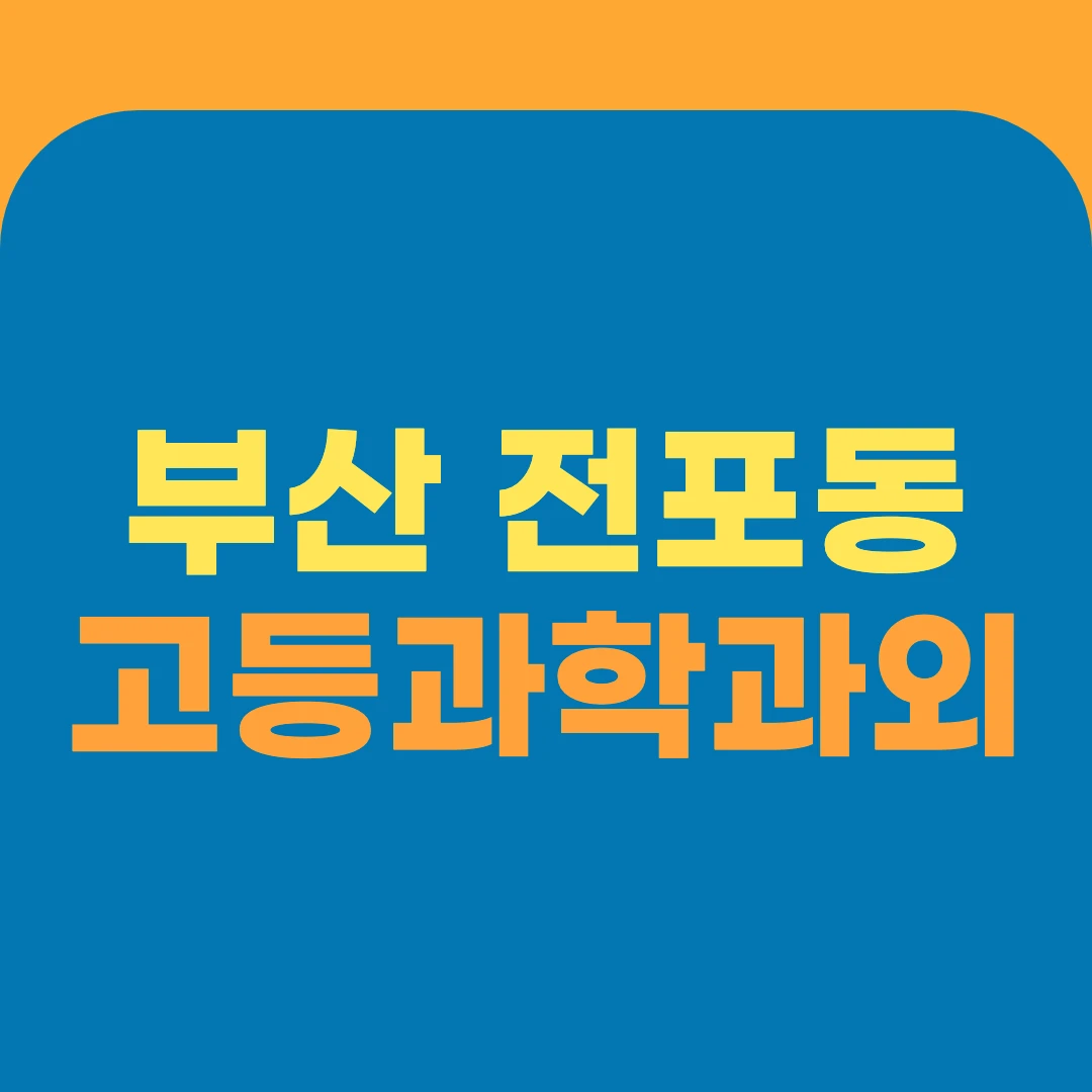 부산 전포동 고등과학과외