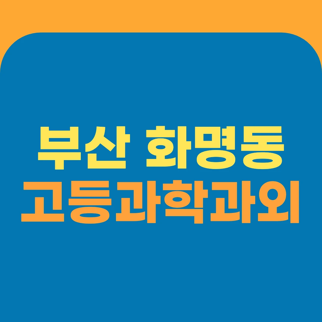 부산 화명동 고등과학과외