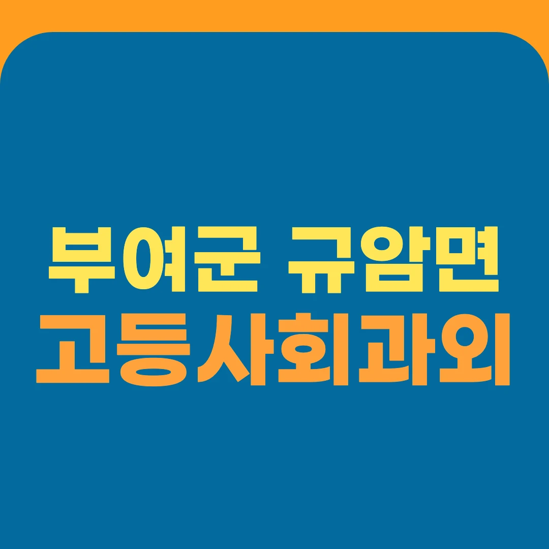 부여군 규암면 고등사회과외