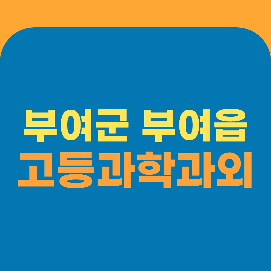 부여군 부여읍 고등과학과외