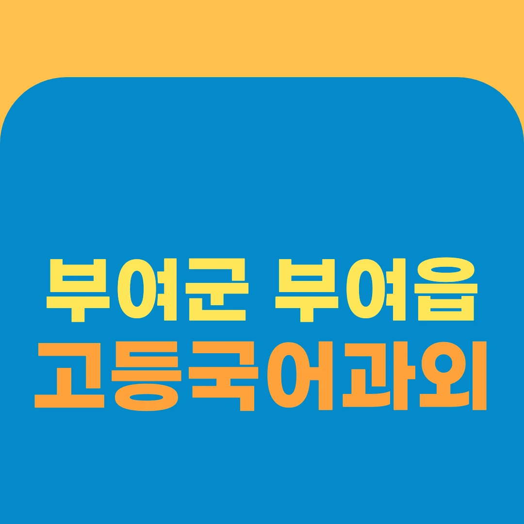 부여군 부여읍 고등국어과외
