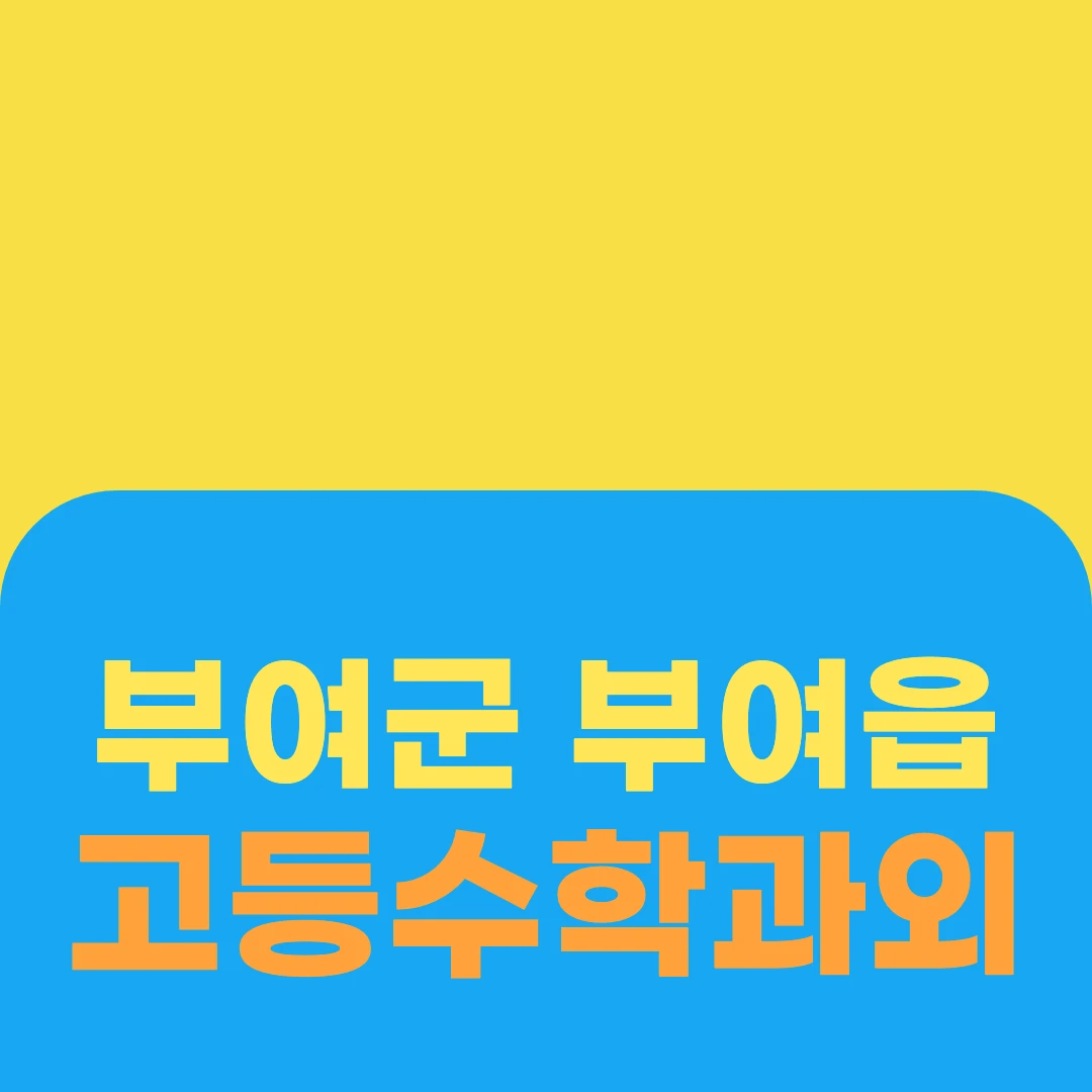 부여군 부여읍 고등수학과외