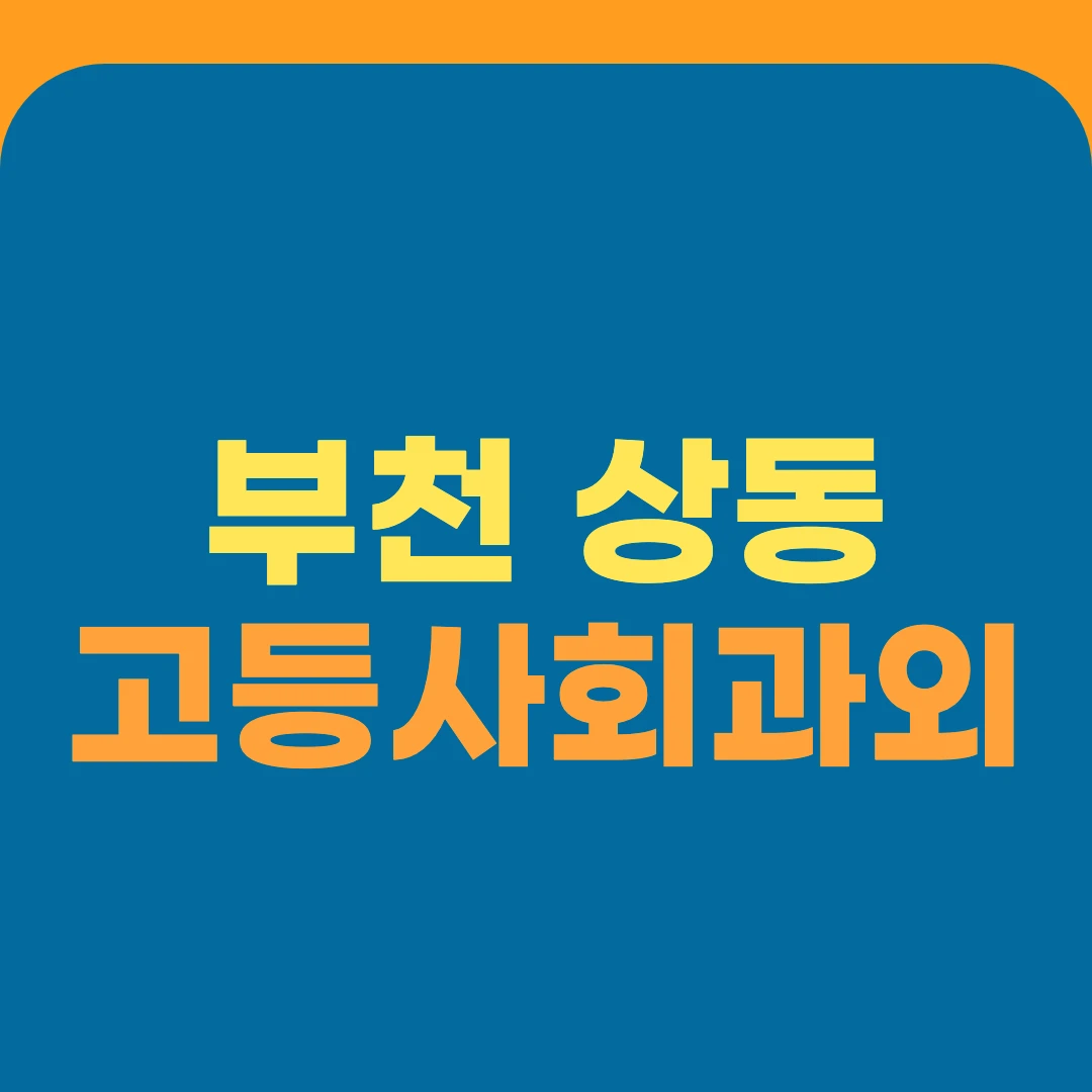 부천 상동 고등사회과외